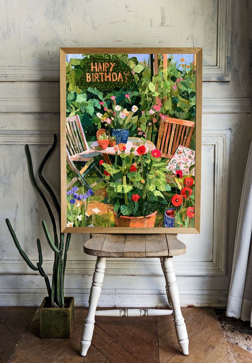 Garden Birthday Collage Poster. — room view 1