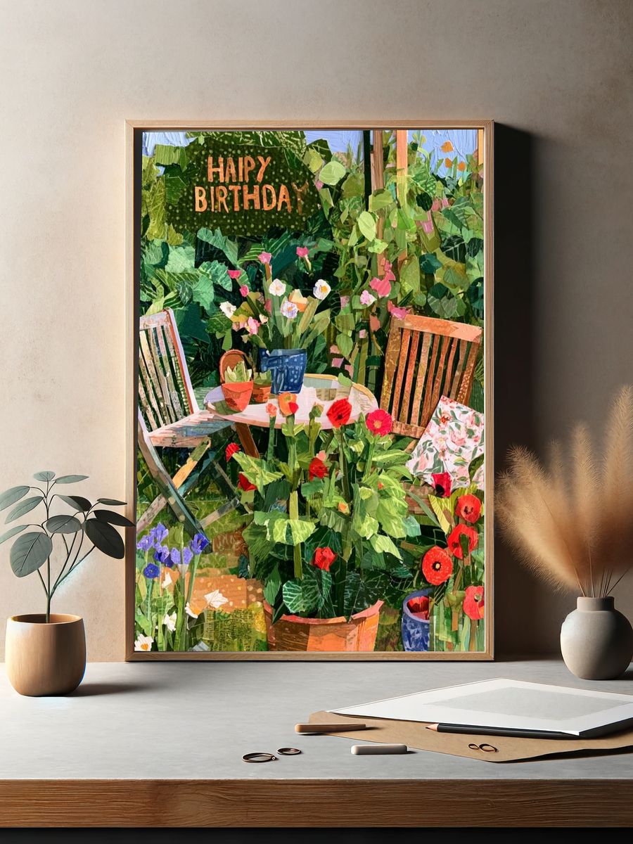 Garden Birthday Collage Poster. — room view 2