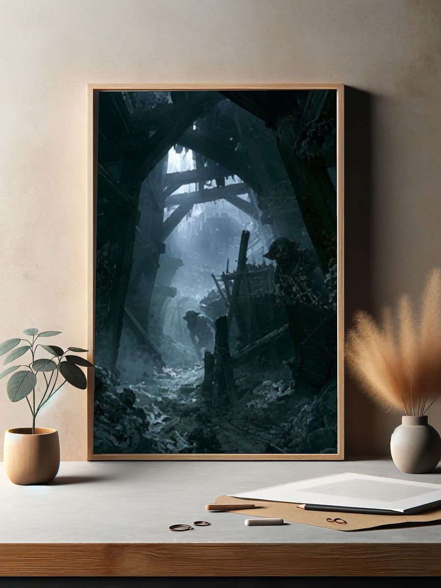 Frozen Ruins Fantasy Illustration Poster. — room view 2