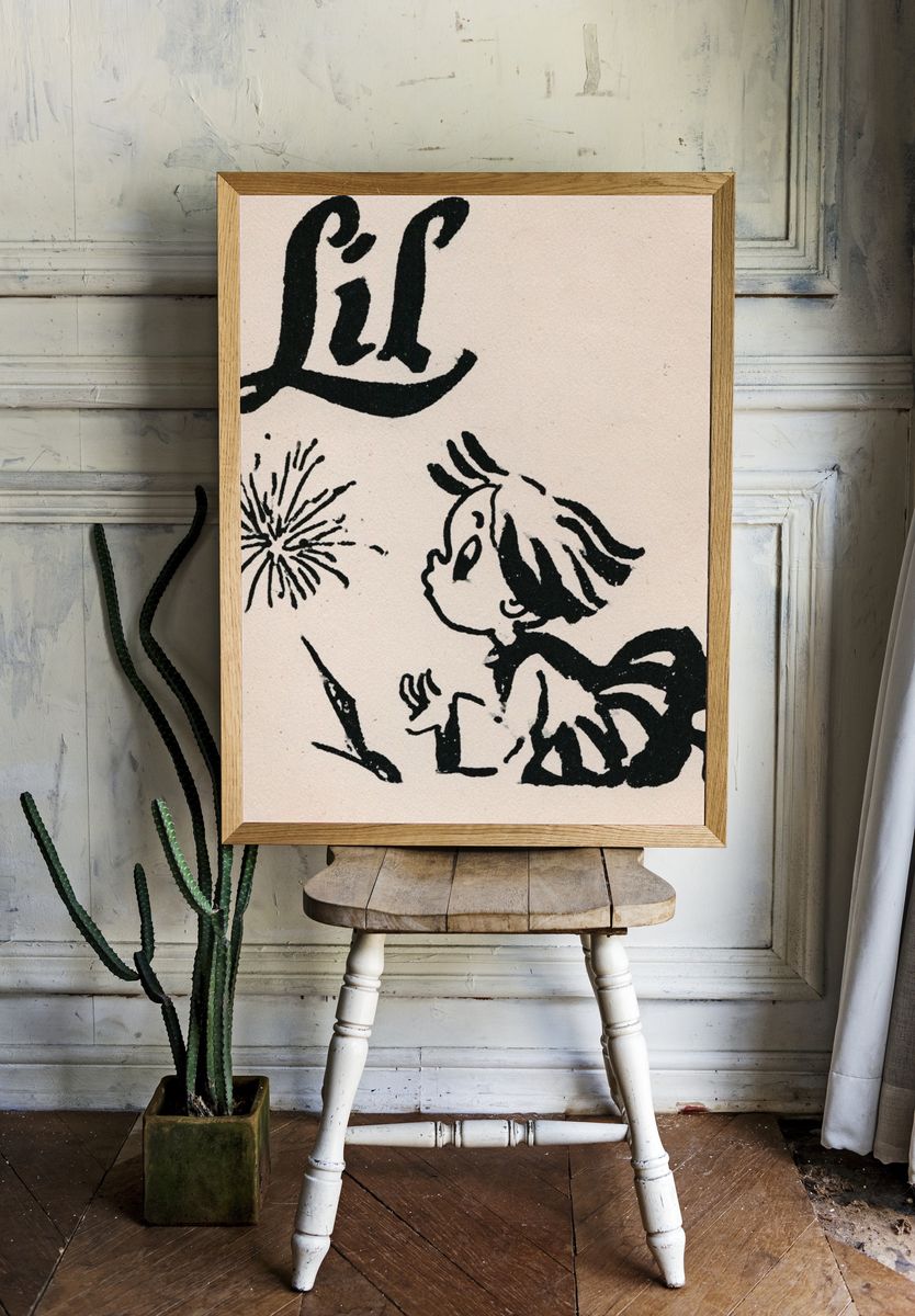 Child and Firework Ink Print. room preview