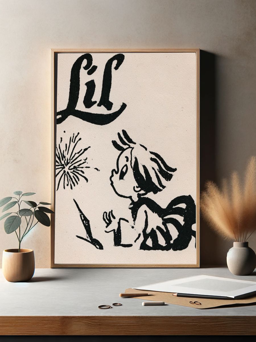 Child and Firework Ink Print. — room view 2