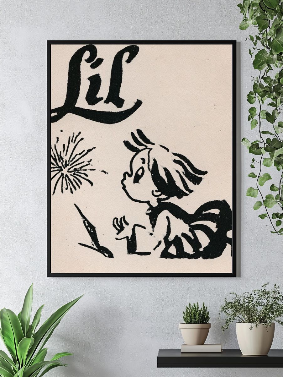 Child and Firework Ink Print. — room view 4