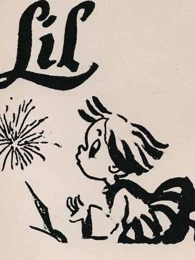 Child and Firework Ink Print.