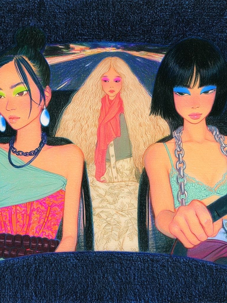 Neon Fashion Car Ride Poster. poster detail