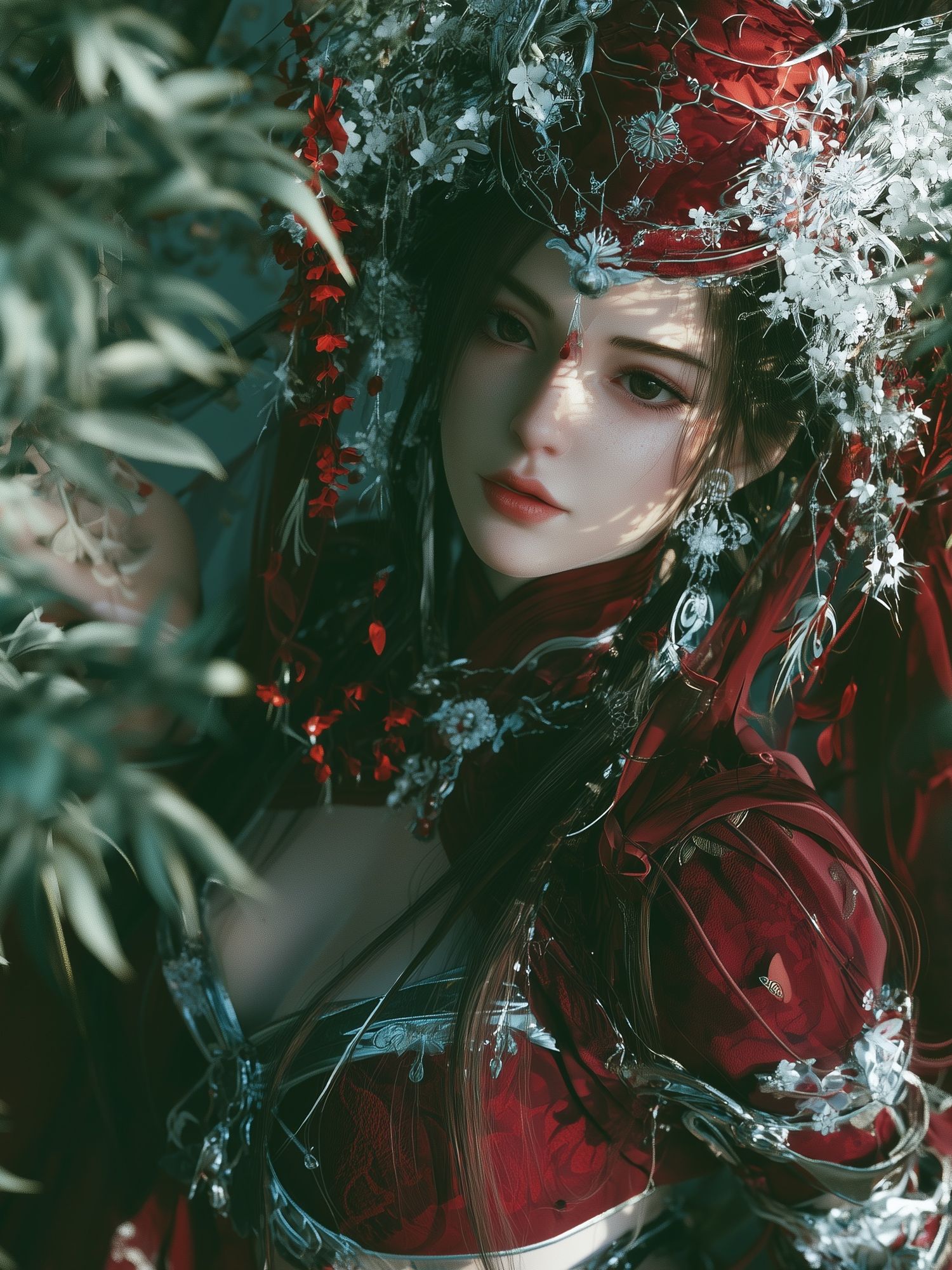 Floral Fantasy Portrait Print. poster — illustration art