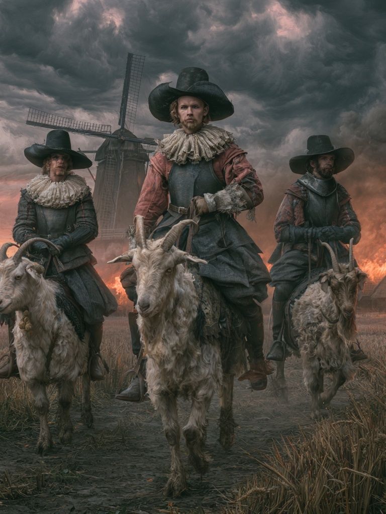 Goat Riders at Dusk Poster. poster — illustration art