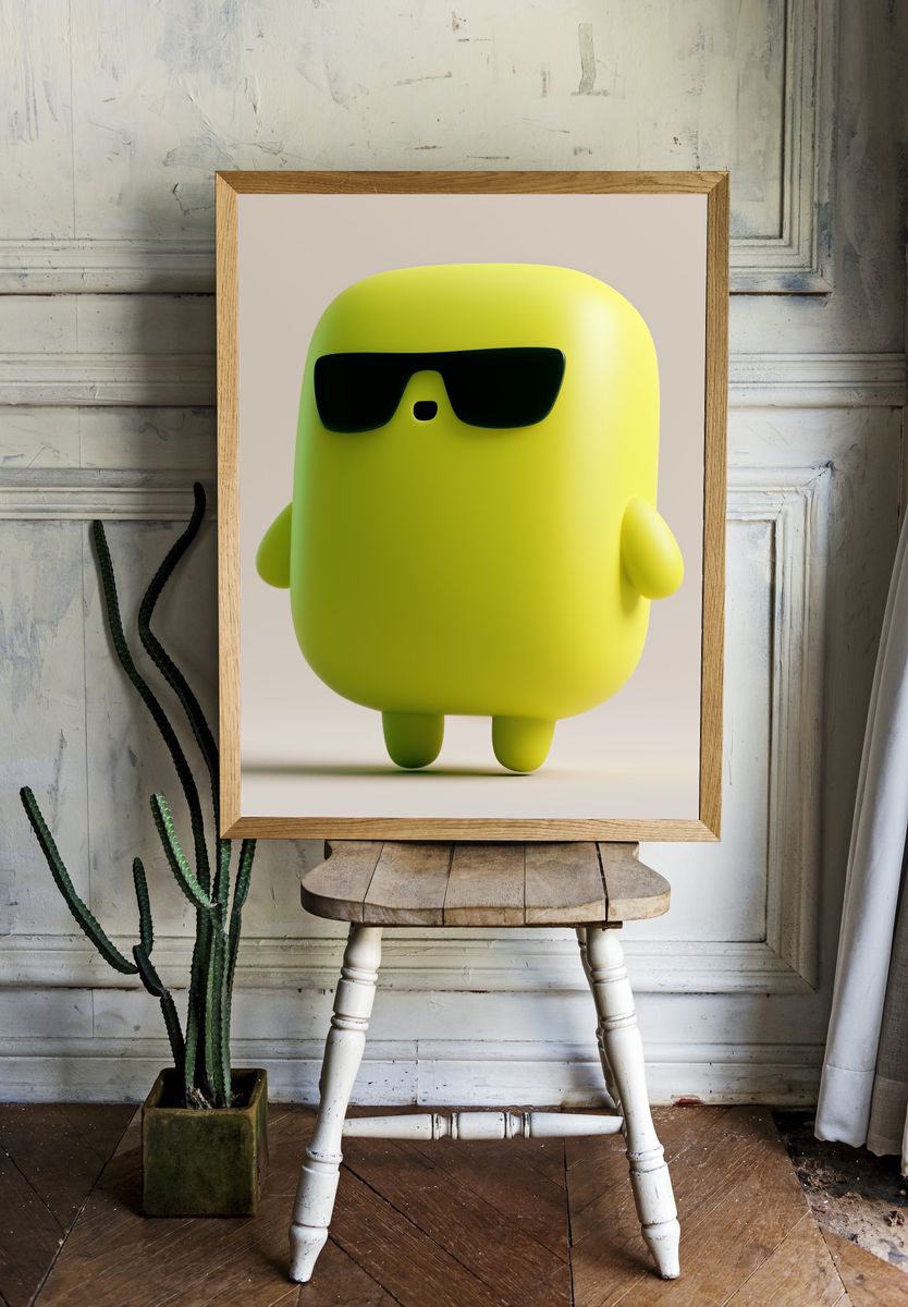 Sunglasses Character Illustration Poster. — room view 1