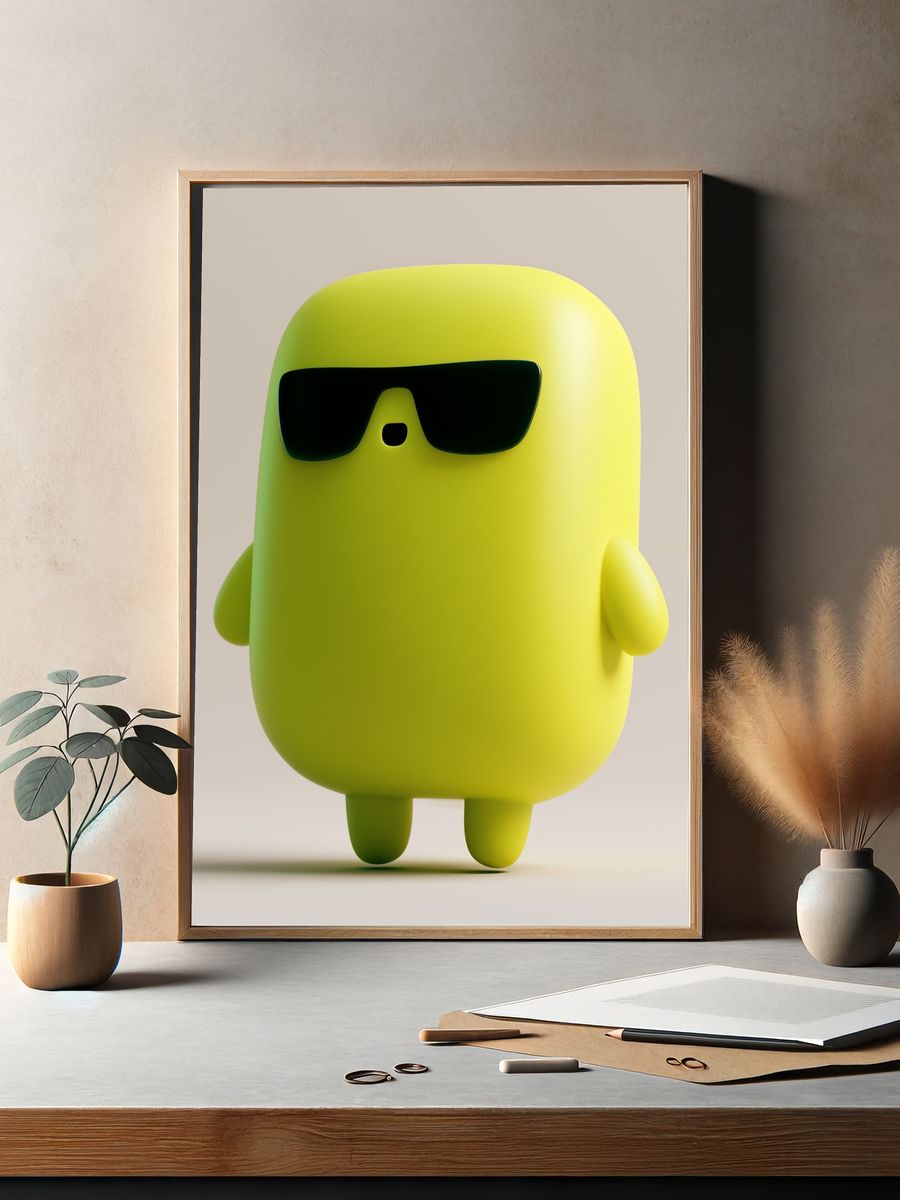 Sunglasses Character Illustration Poster. — room view 2