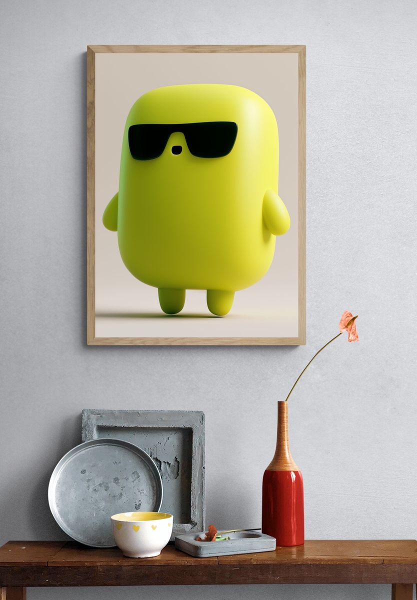 Sunglasses Character Illustration Poster. — room view 3