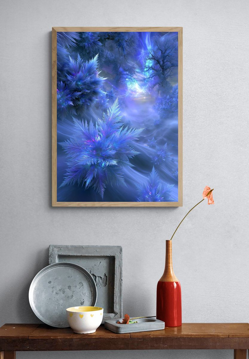 Icy Crystal Forest Fantasy Print. — room view 3