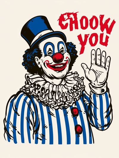 Chooky You Clown Typography Print.
