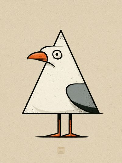 Geometric Seagull Illustration Poster. poster