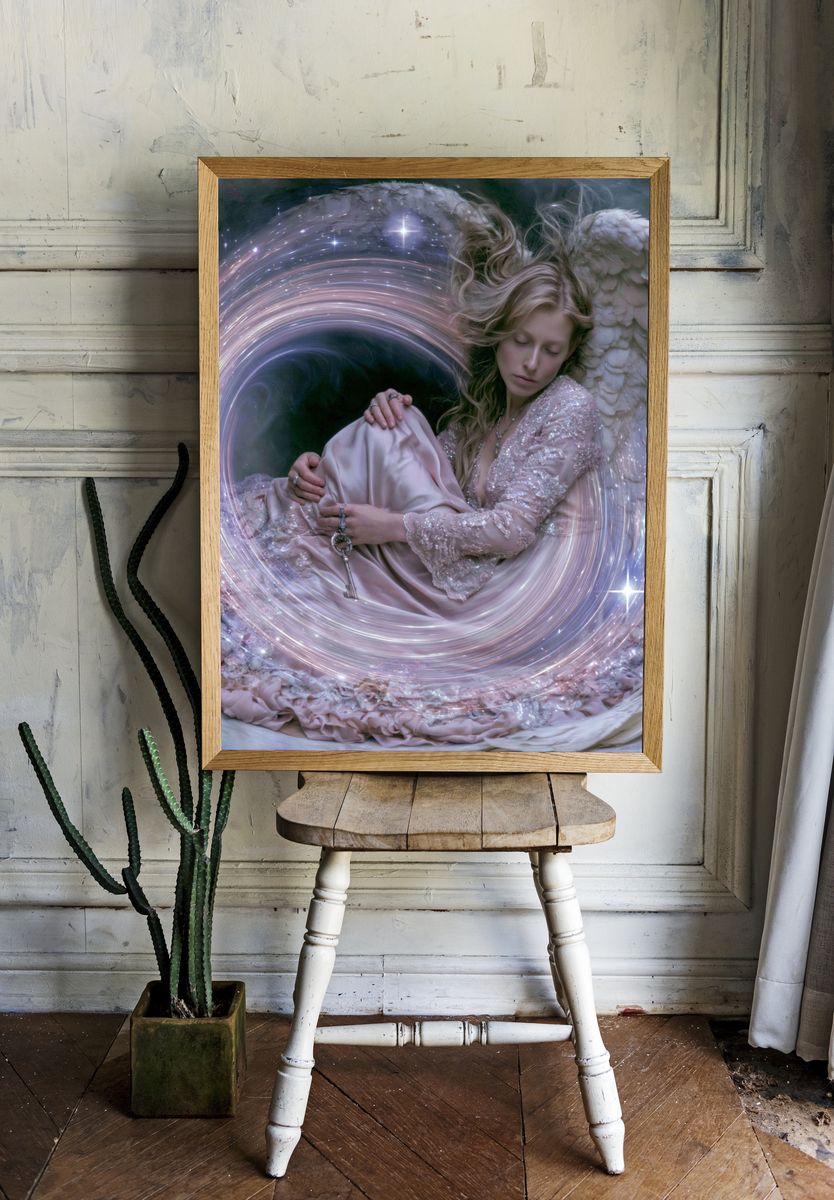 Celestial Angel Portrait Print. room preview