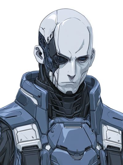 Cybernetic Android Portrait Poster. poster