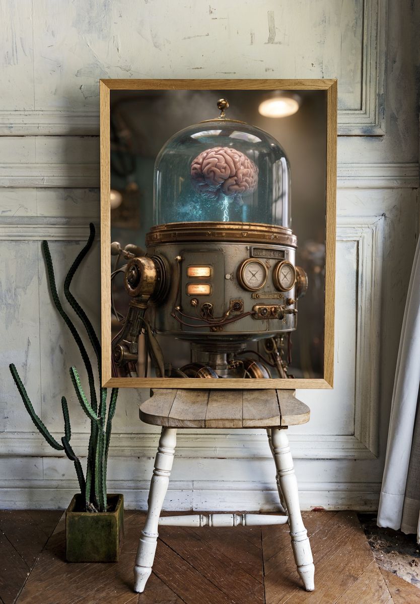Steampunk Brain Machine Poster. — room view 1