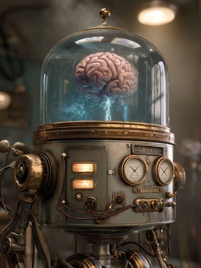 Steampunk Brain Machine Poster. poster print