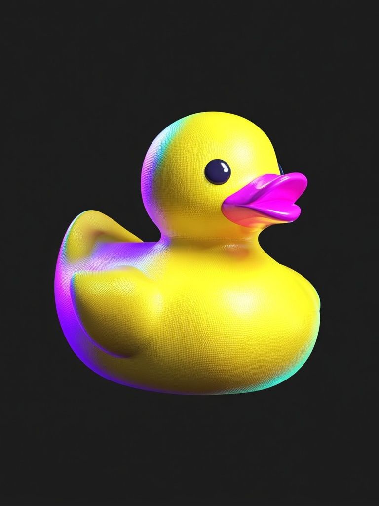 Neon Rubber Duck Abstract Print. poster detail