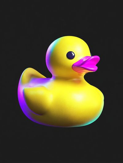 Neon Rubber Duck Abstract Print. poster print