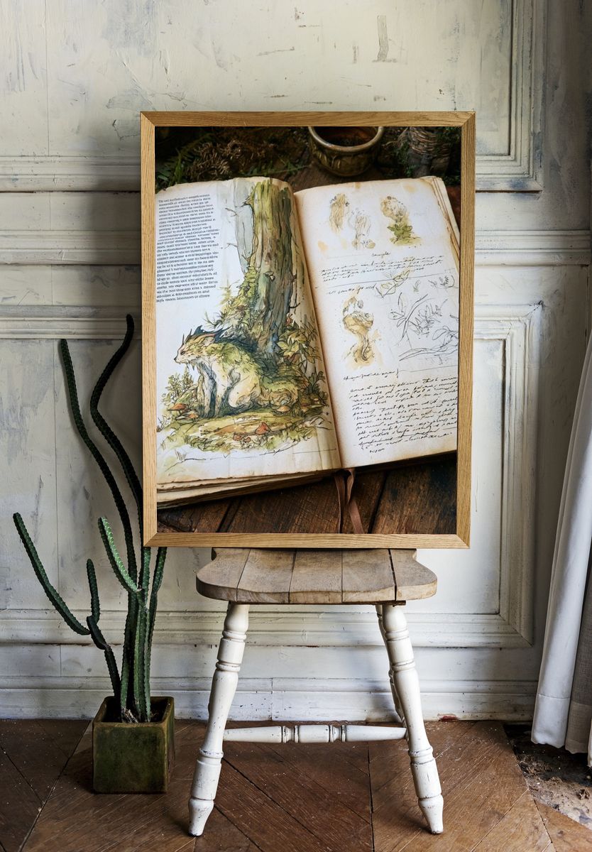 Forest Fox Sketchbook Print. — room view 1