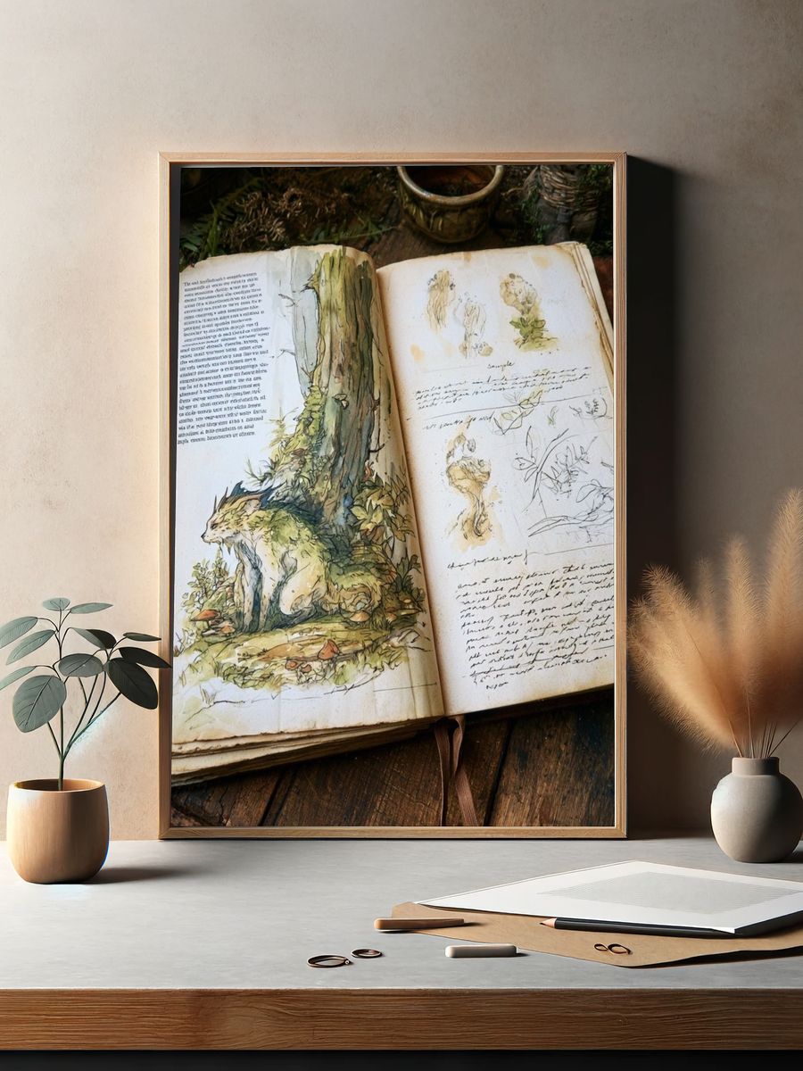 Forest Fox Sketchbook Print. — room view 2
