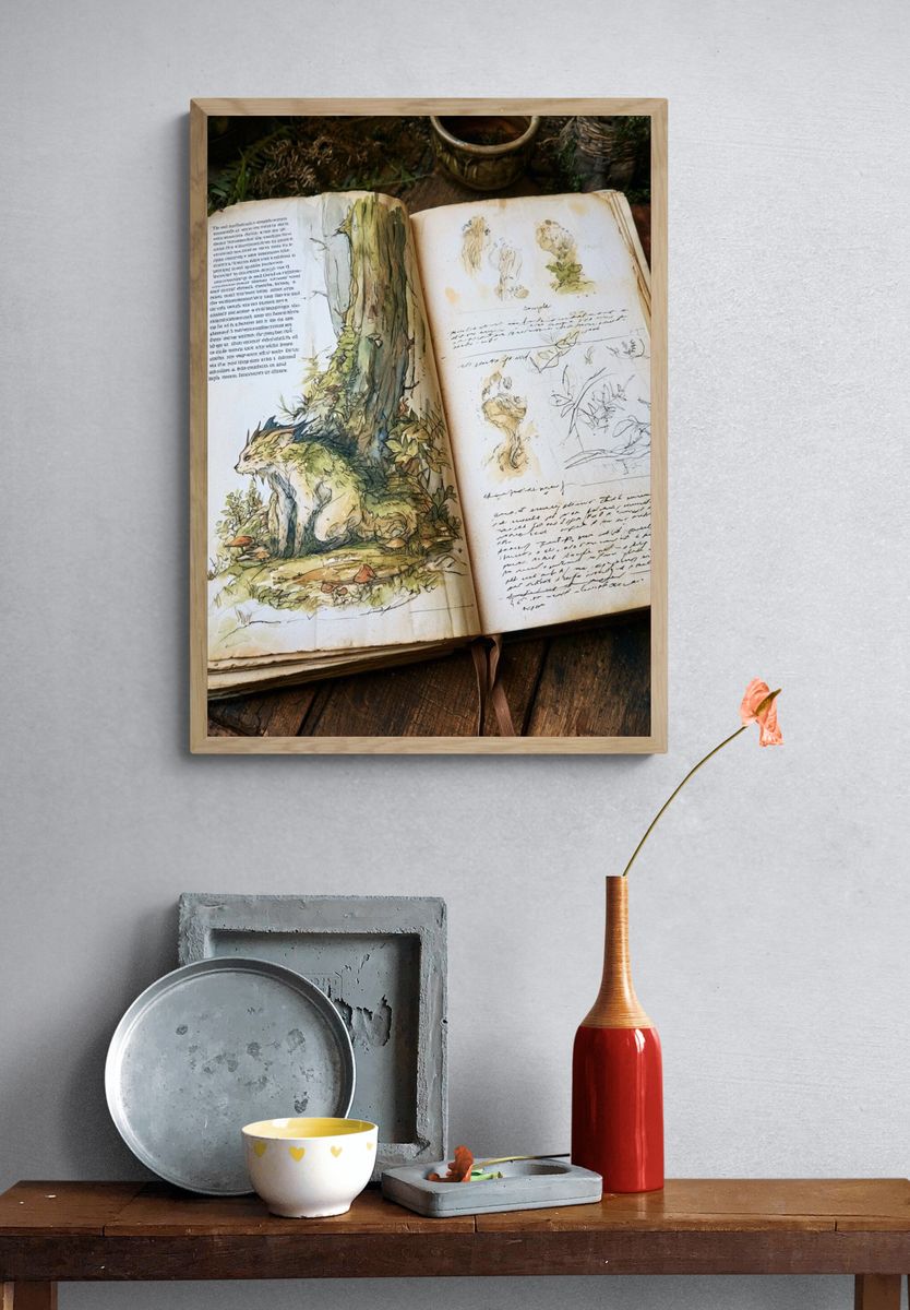 Forest Fox Sketchbook Print. — room view 3