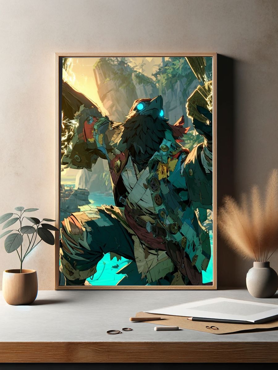 Jungle Shaman Digital Art Poster. — room view 2