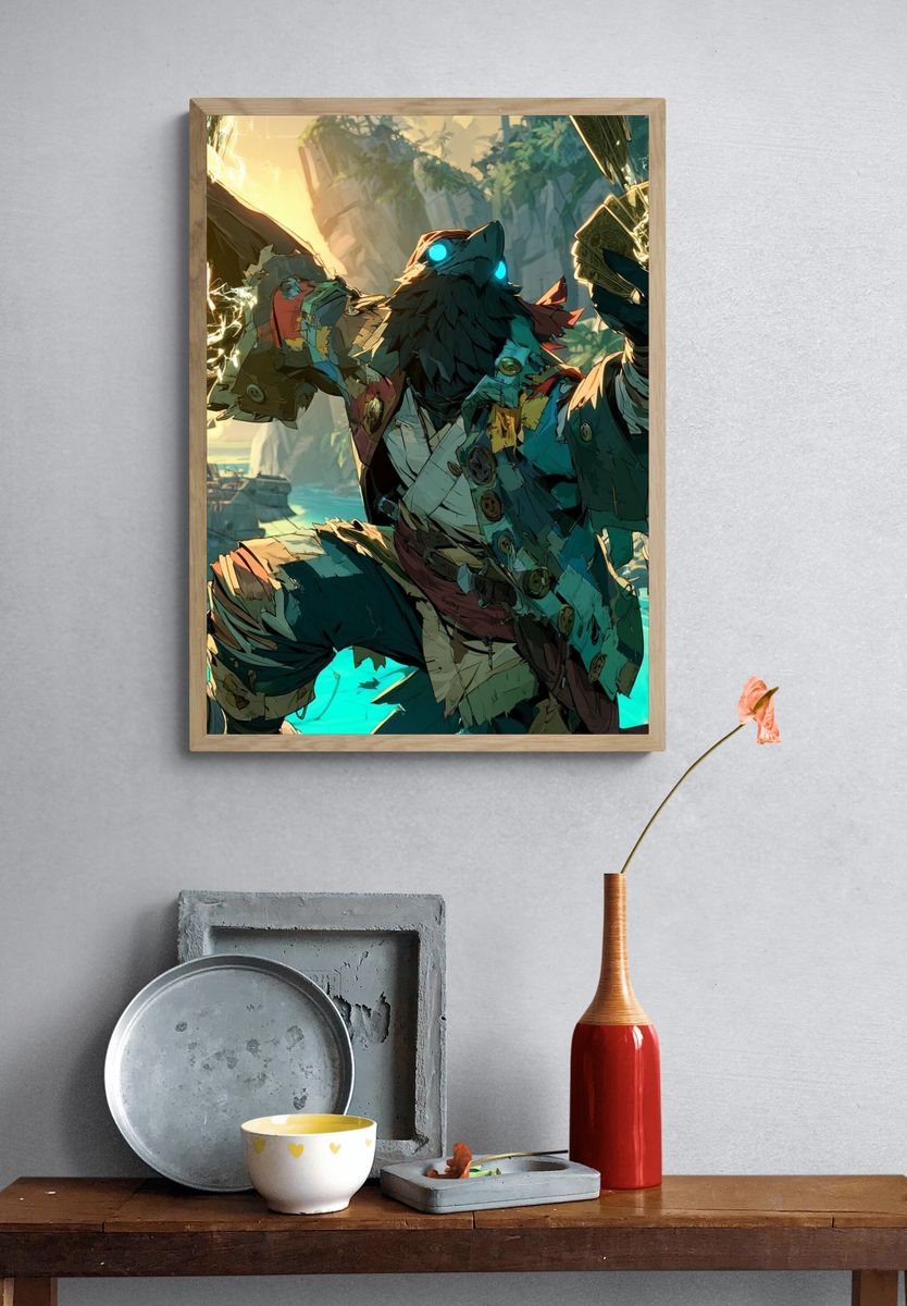 Jungle Shaman Digital Art Poster. — room view 3