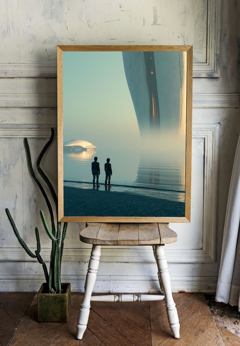 Futuristic Seascape Sci-Fi Poster. — room view 1