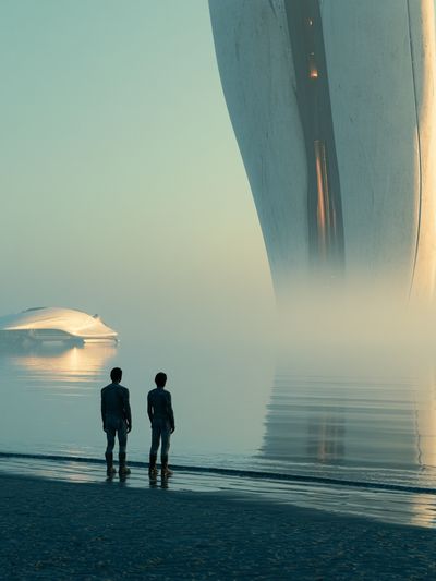 Futuristic Seascape Sci-Fi Poster. poster