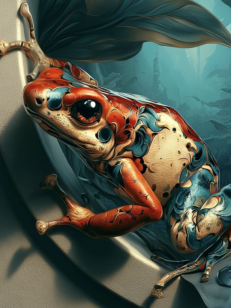Surreal Colorful Frog Poster. poster — illustration art