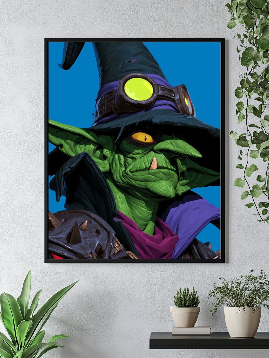 Goblin Wizard Digital Art Poster. — room view 4