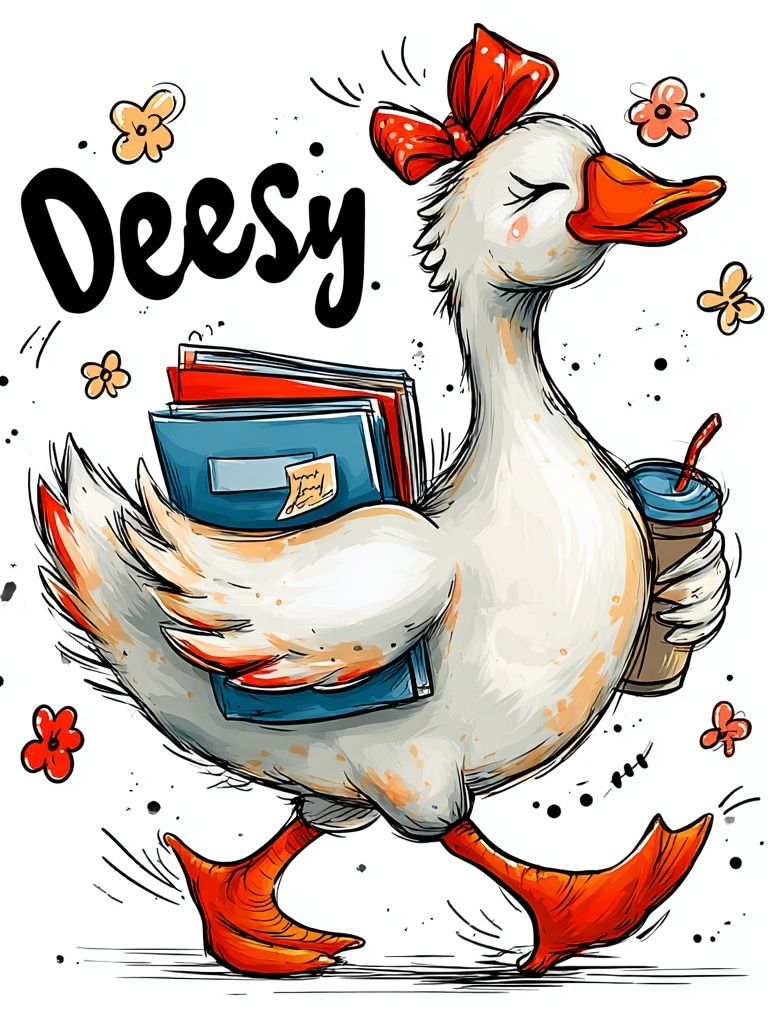 Deesy Duck Illustration Poster. poster detail
