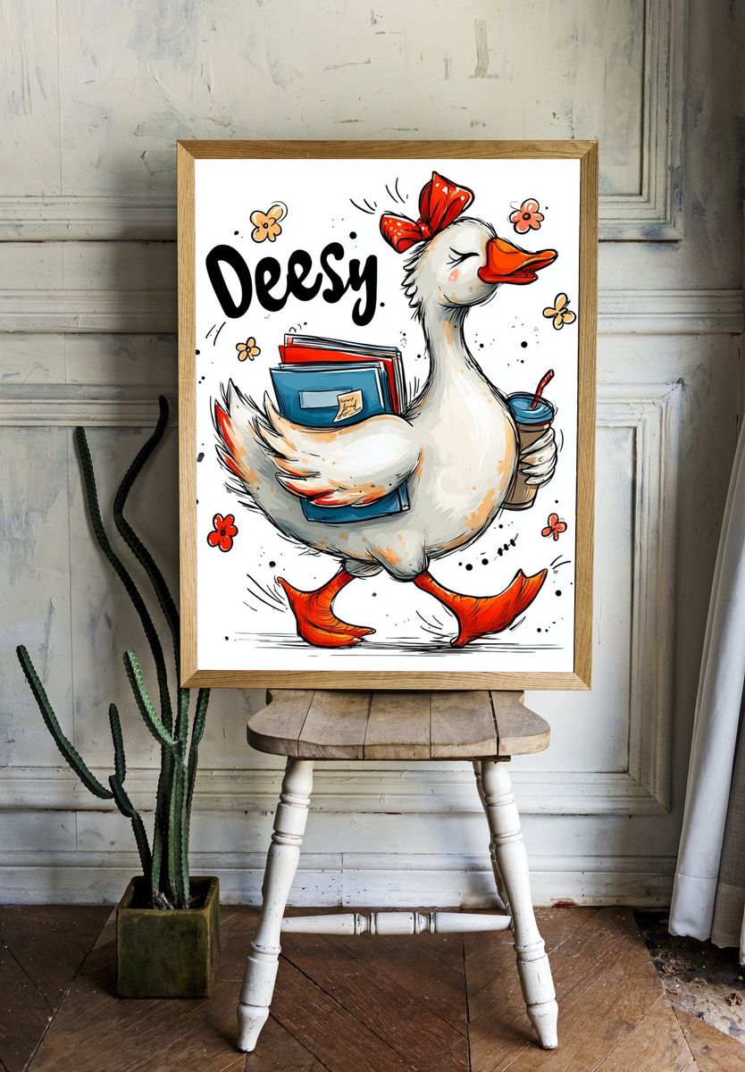 Deesy Duck Illustration Poster room preview
