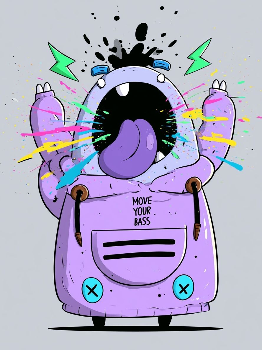 Move Your Bass Cartoon Poster. poster — illustration art