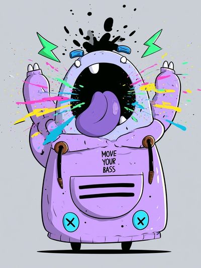 Move Your Bass Cartoon Poster.