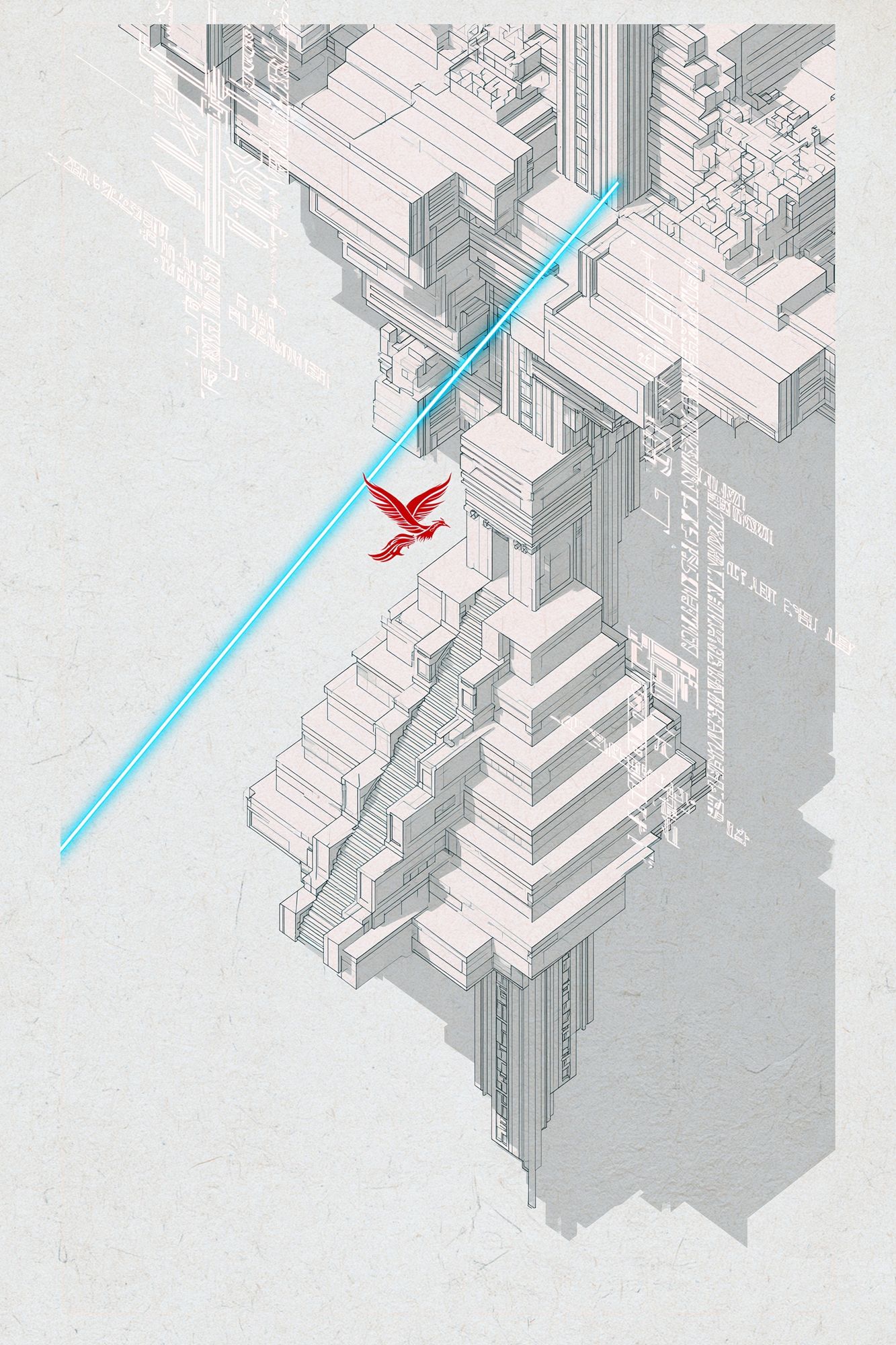 Futuristic Cityscape Illustration Poster. poster detail