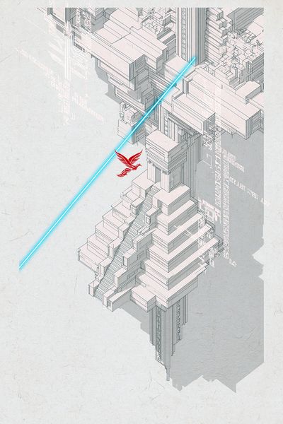 Futuristic Cityscape Illustration Poster.