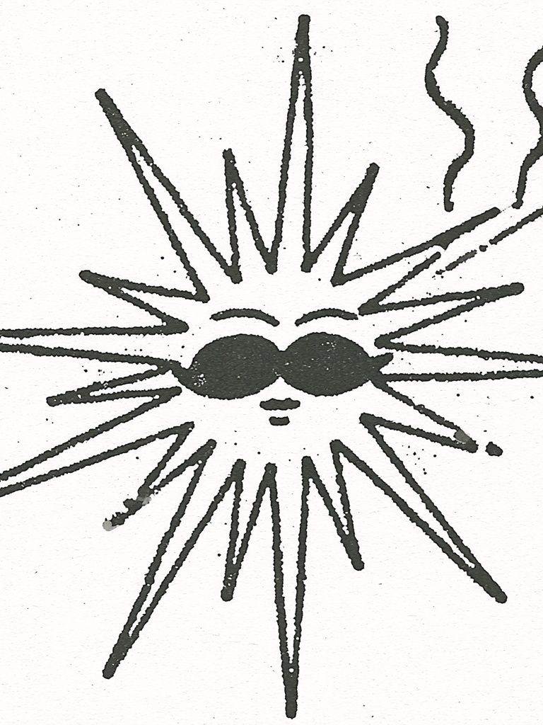 Sunburst Face Minimalist Print. poster detail