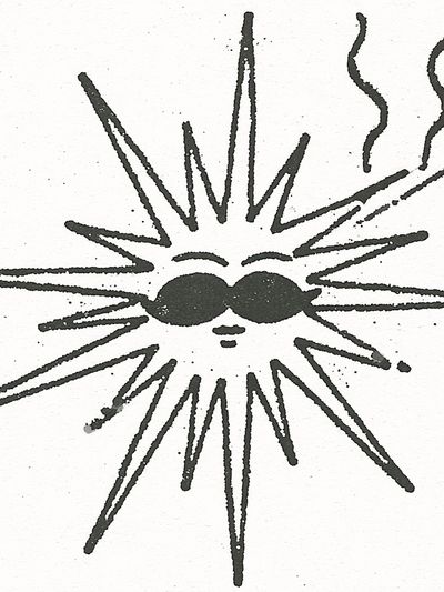 Sunburst Face Minimalist Print. poster