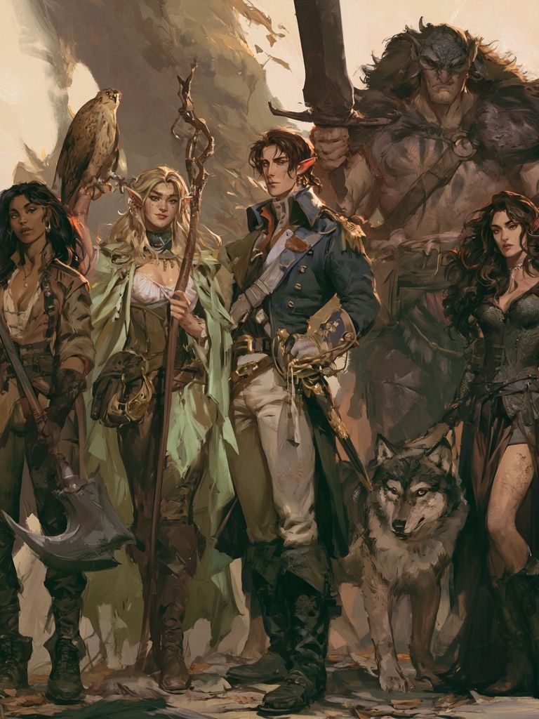Fantasy Adventurers Illustration Poster. poster detail