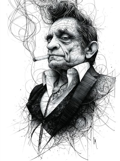 Gritty Man Portrait Typography Print. poster