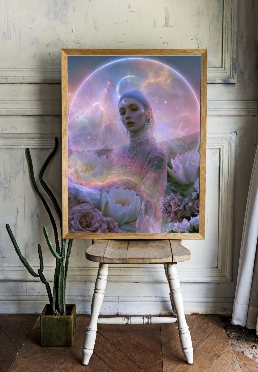 Celestial Dream Portrait Print. room preview