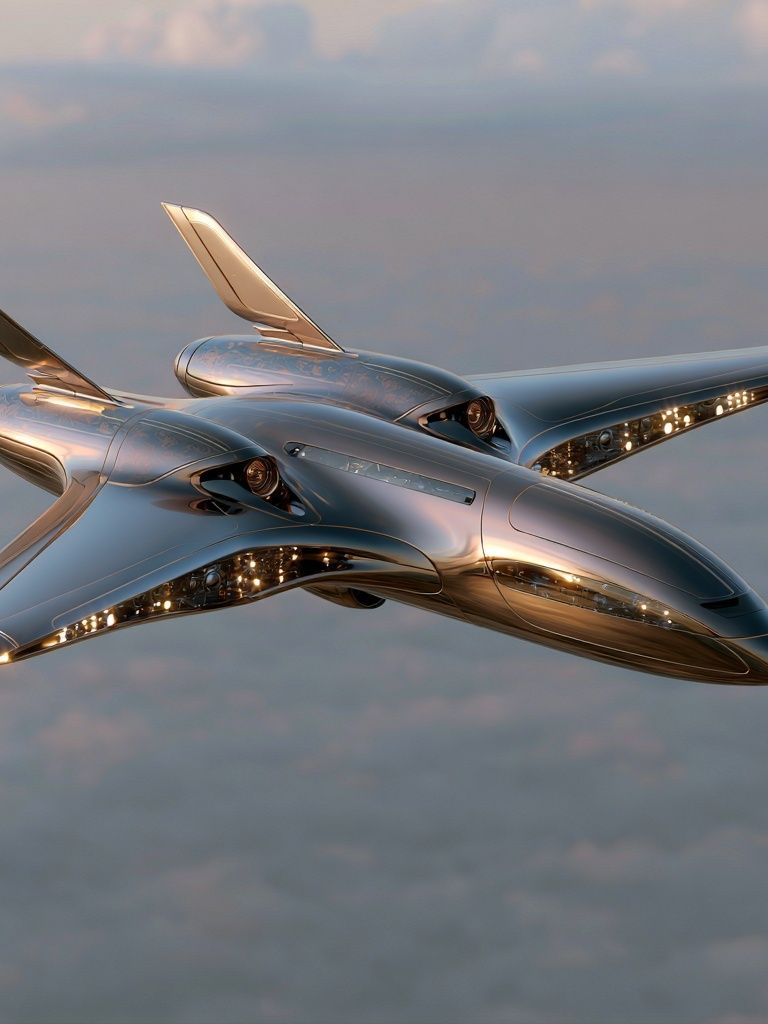 Futuristic Jet Aircraft Poster. poster — illustration art
