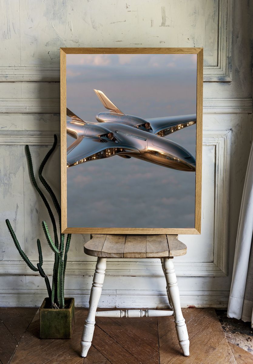 Futuristic Jet Aircraft Poster. — room view 1