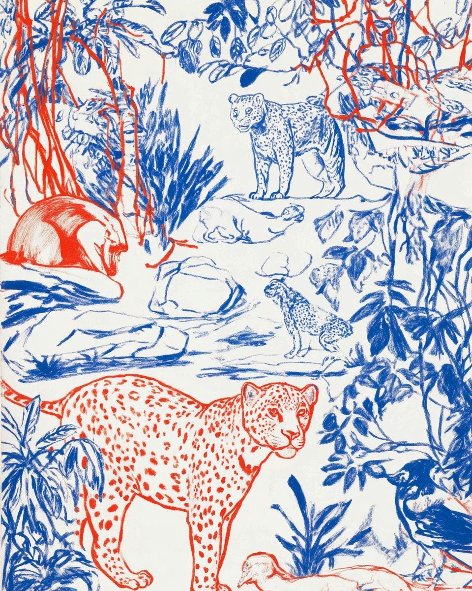 Leopard Jungle Illustration Poster. poster — illustration art
