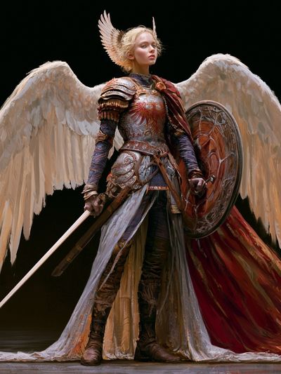 Winged Warrior Fantasy Illustration Poster. poster