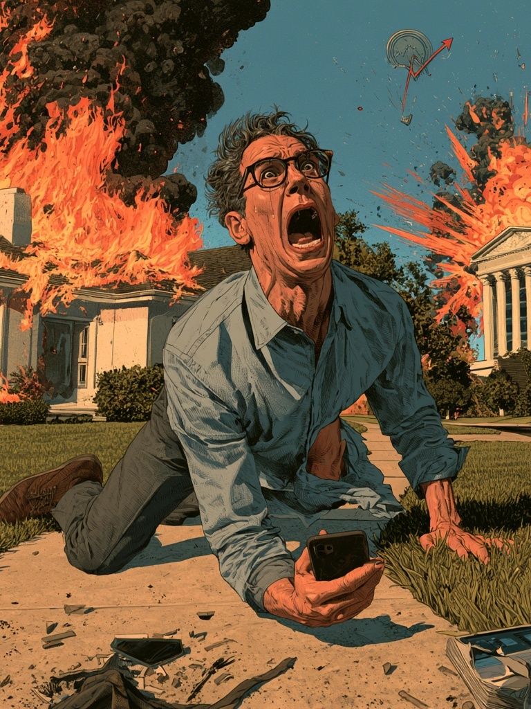 Apocalyptic Panic Illustration Poster. poster detail