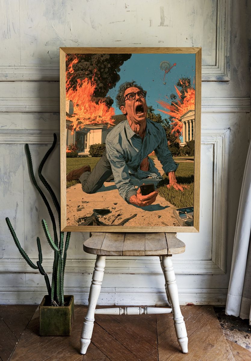 Apocalyptic Panic Illustration Poster. — room view 1