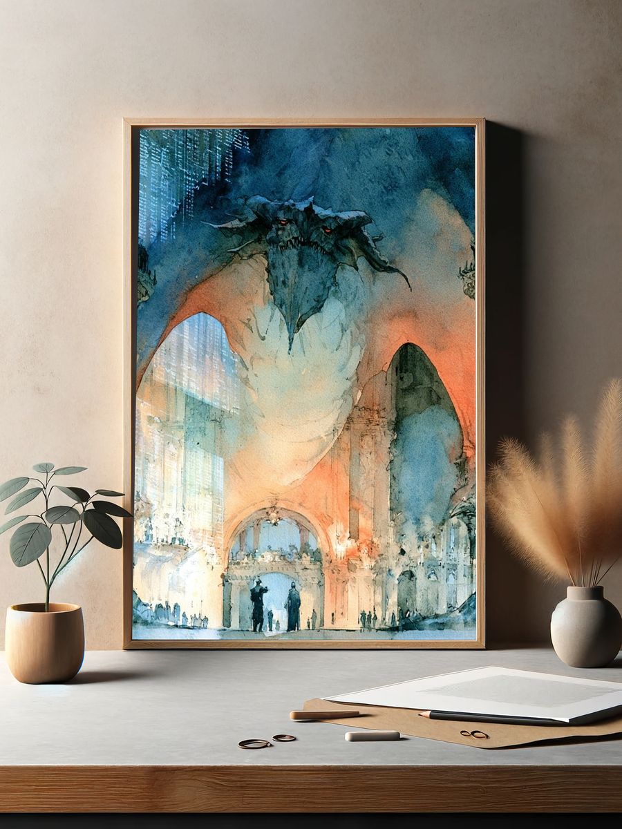 Dragon Cathedral Fantasy Poster. — room view 2