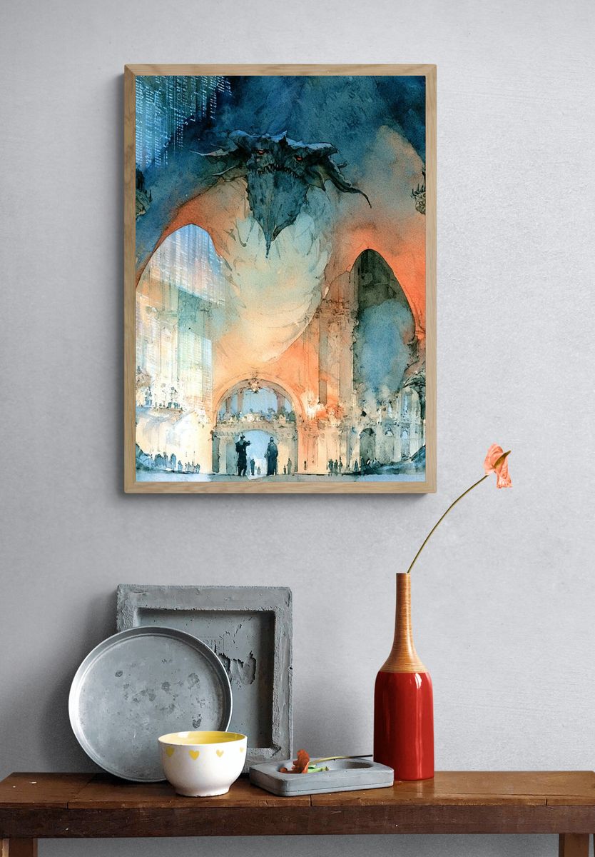 Dragon Cathedral Fantasy Poster. — room view 3